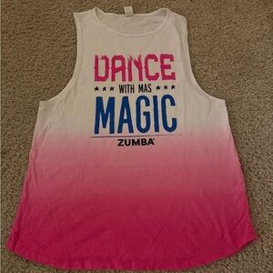 Zumba Fitness Pink and White Tank Top